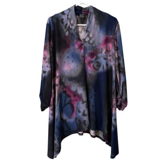 Clara Sun Woo Women Tunic Top Shirt Size Medium Stretch Asymmetrical Art Teacher - Picture 1 of 9